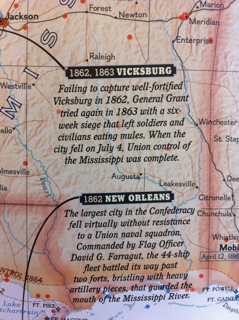 Battles of the Civil War map descriptions