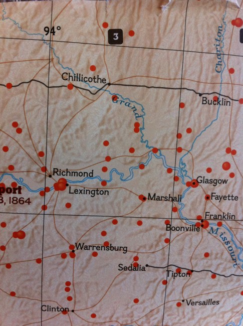 Battles of the Civil War map dots