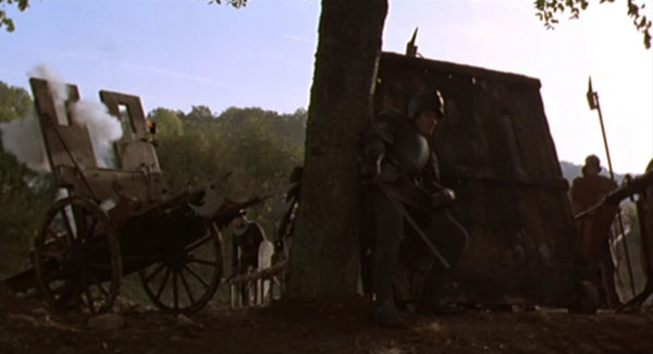 The armies in this film are small, but they do have gunpowder. That's gotta count for something!