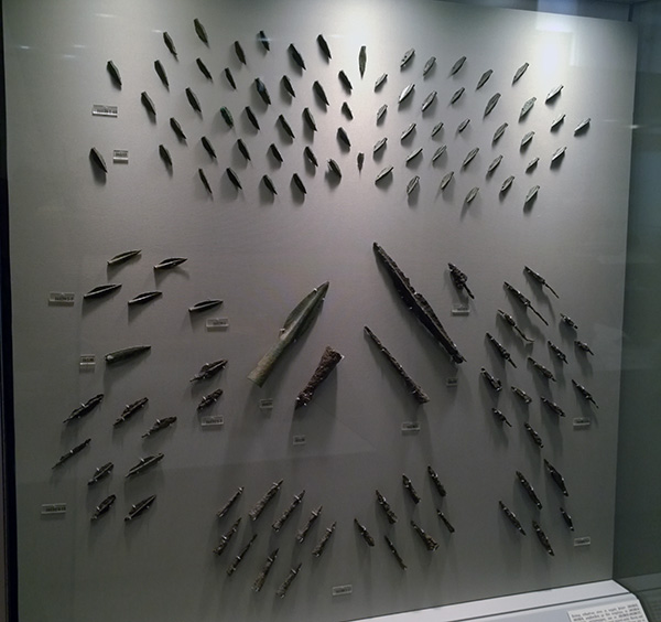 Thermopylae display at National Archeological Museum in Athens. September 2014.